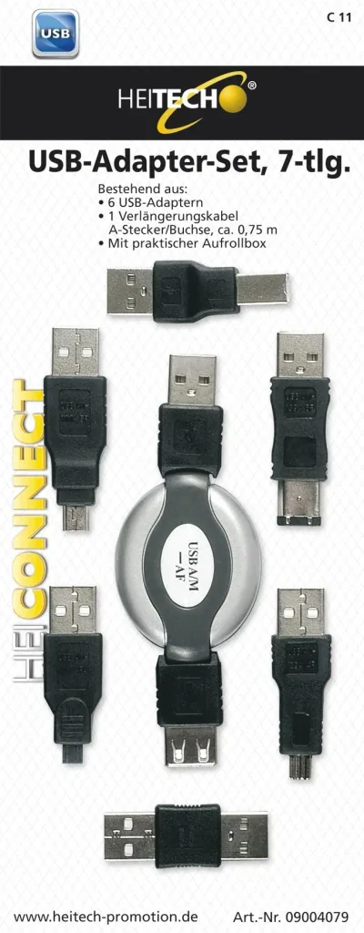USB-Adapter-Set, 7-teilig