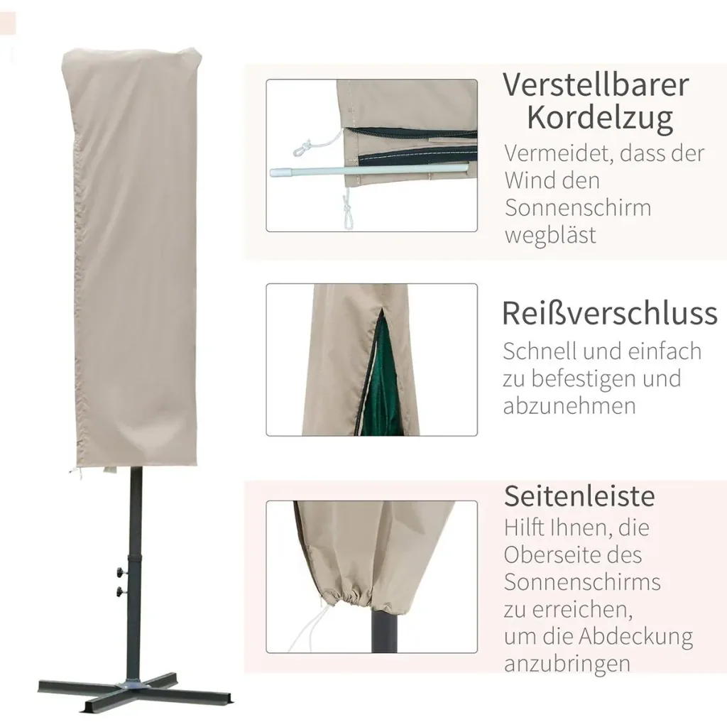Sonnenschirm Schutzhülle wetterfest khaki