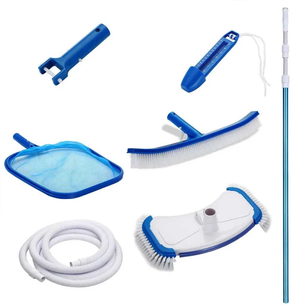 Poolreinigungsset 8-teilig inkl. Teleskopstiel, Wasserthermometer und vieles mehr