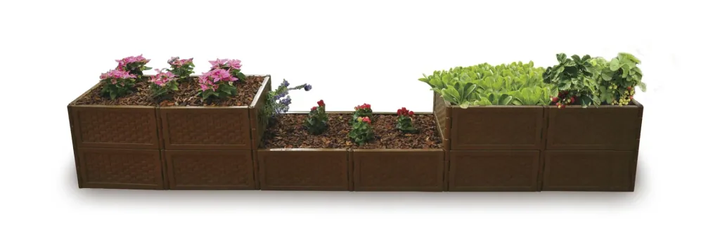 Multifunktions Hochbeet flexibel & erweiterbar 4er Set terracotta