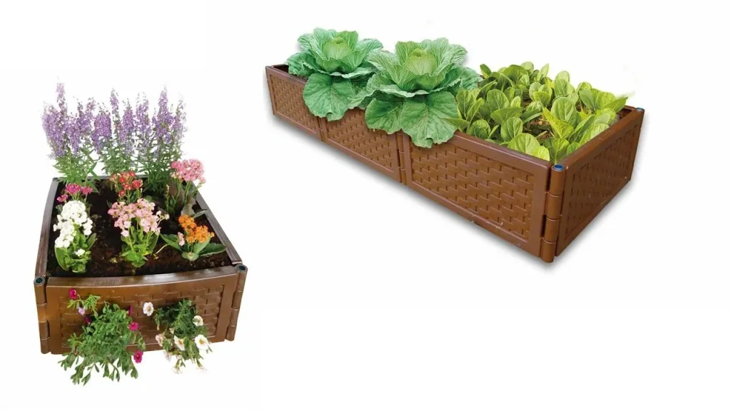 Multifunktions Hochbeet flexibel & erweiterbar 4er Set terracotta