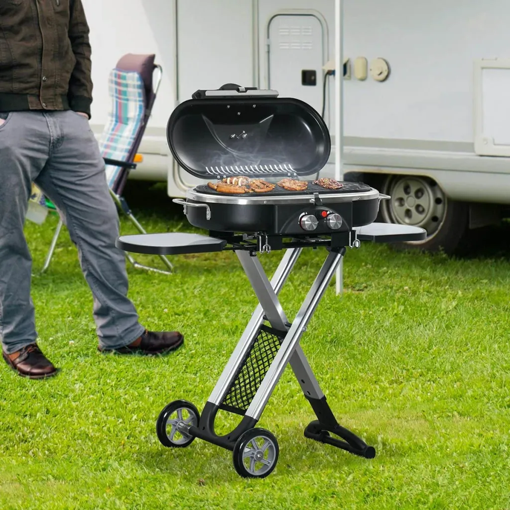 BBQ Grill mit 2 Brennern - Aluminium - Schwarz/Silber - 100 x 41,6 x 82,5 cm