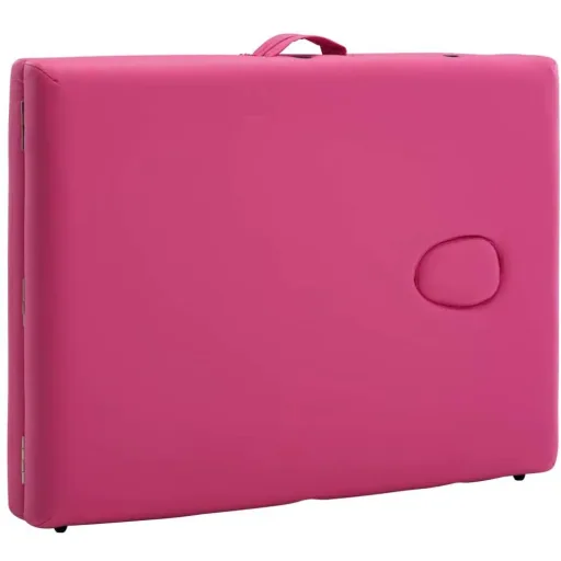 Klappbarer Massagetisch 2 Zonen Aluminium rosa