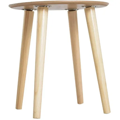 Beistelltisch Couchtisch Wohnzimmertisch rund aus MDF-Holz+Kiefer natur ?38,5 x 41,5 cm