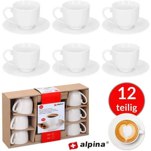 ALPINA Espressotassen 12er Set weiß