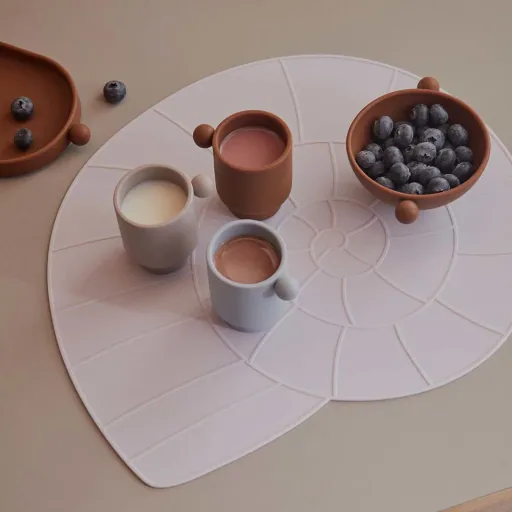 OyOy Kinder Becher-Set Tiny Inka Silikon hellblau grau