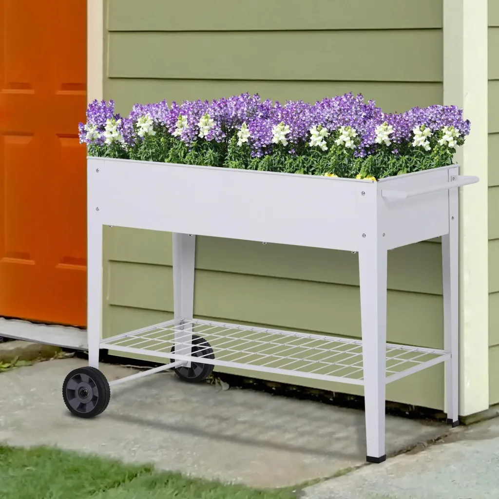 Mobiler Pflanzenwagen mit Stauraum