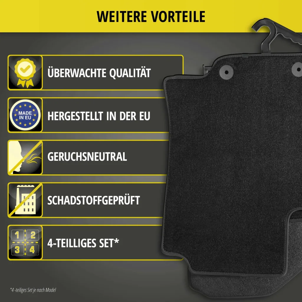 Passform Premium Fußmatten für KIA Ceed, Ceed CW, Pro Ceed 05/2012-05/2017