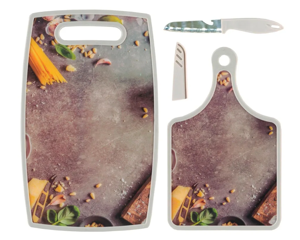 Schneidebretter mit Messer im Pasta Design, 2er Set