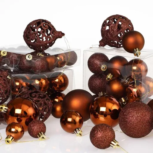 Weihnachtskugeln - Christbaumschmuck - Bronze 100 Stück.