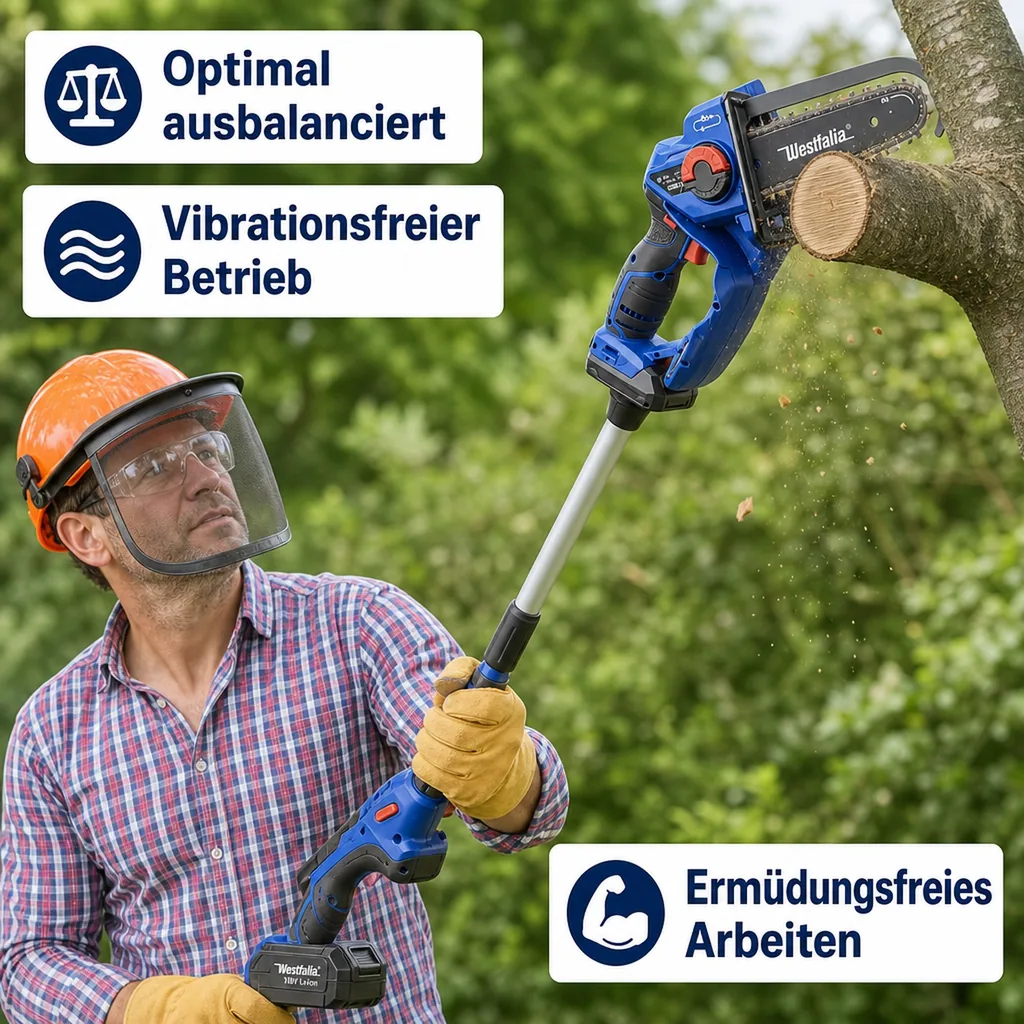X-SAW mit Verlängerung, 2 Ah Akku und Schnellladegerät