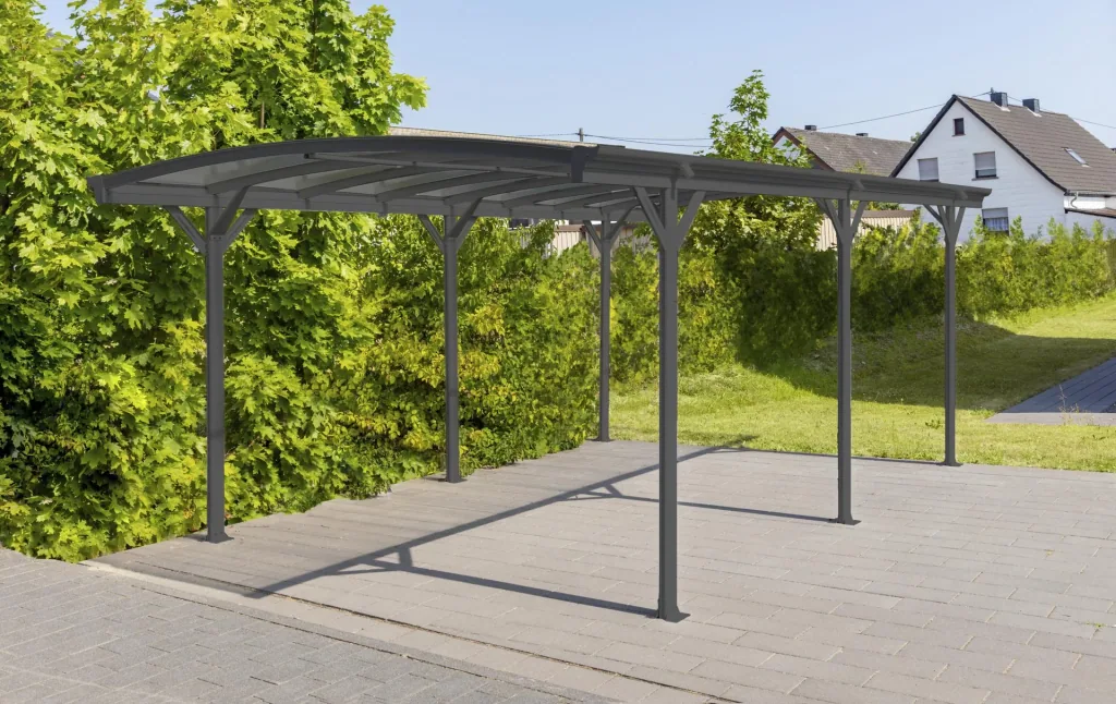 Westmann Aluminium Rundbogen Carport und Überdachung anthrazit, 505x300x220 cm