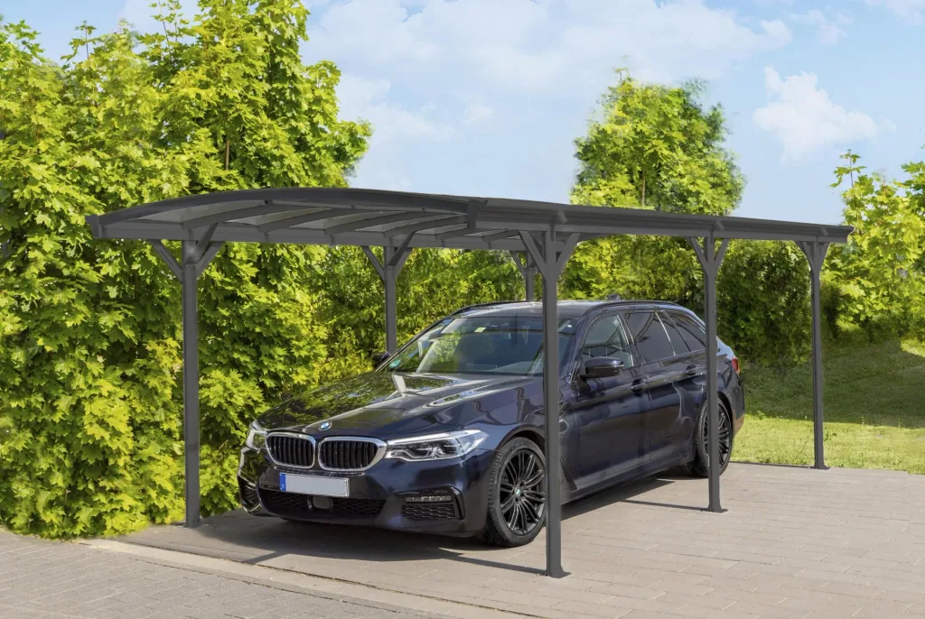 Westmann Aluminium Rundbogen Carport und Überdachung anthrazit, 505x300x220 cm
