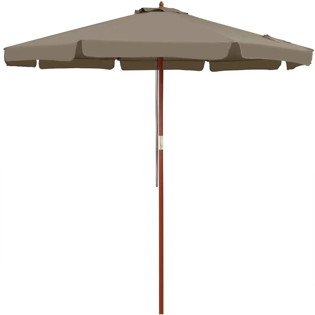 Sonnenschirm Taupe Holz 330cm UV-Schutz 50+