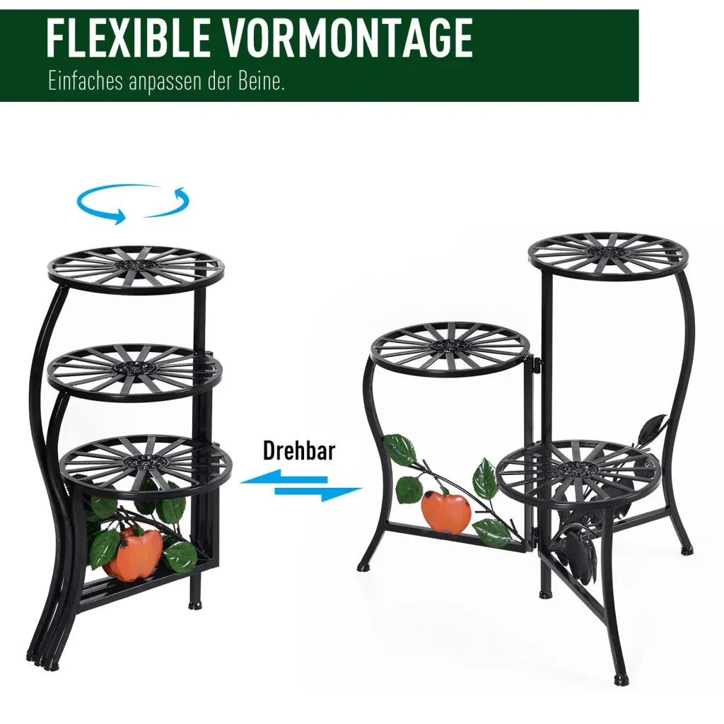 Blumenständer mit 3 Ablagen