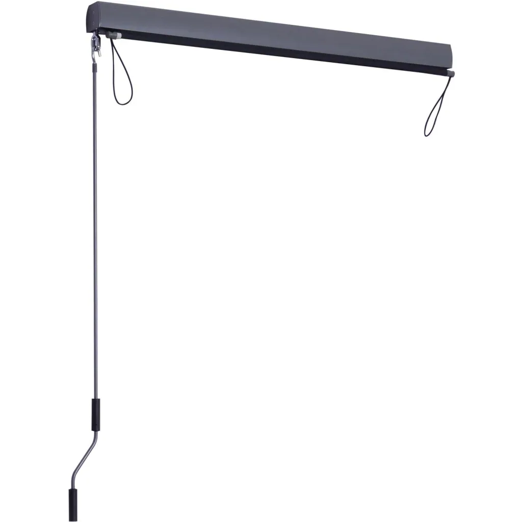 Seitenmarkise Windschutz Sichtschutz mit Handkurbel Polyester + Aluminium Grau 120 x 200 cm