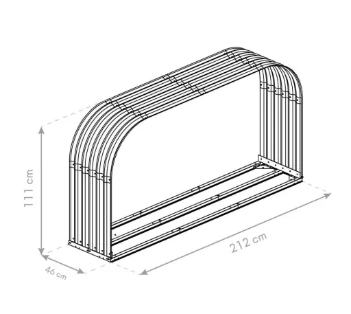 Westmann Kaminholzregal 46 x 212 x 111 cm