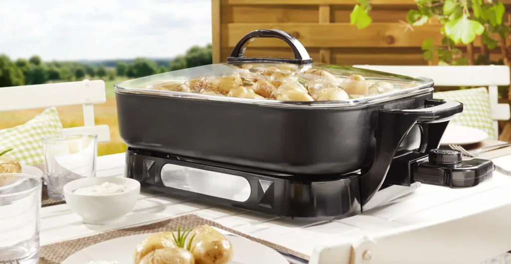 Keramik Multi-Buffetpfanne, 1500 Watt, mit Glasdeckel