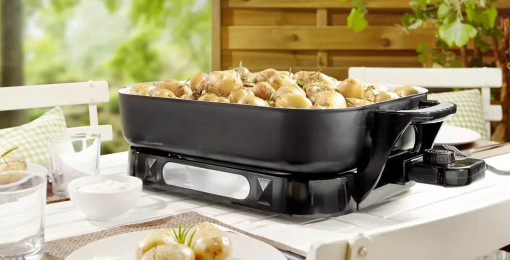 Keramik Multi-Buffetpfanne, 1500 Watt, mit Glasdeckel