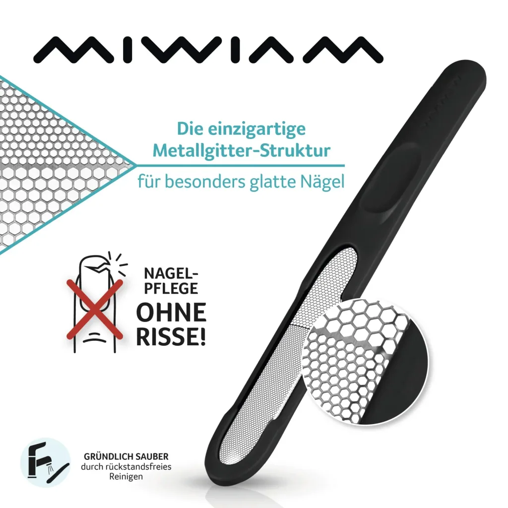 Nagelfeile „MIWIAM MIA MIA“, 18,5 cm, Schwarz