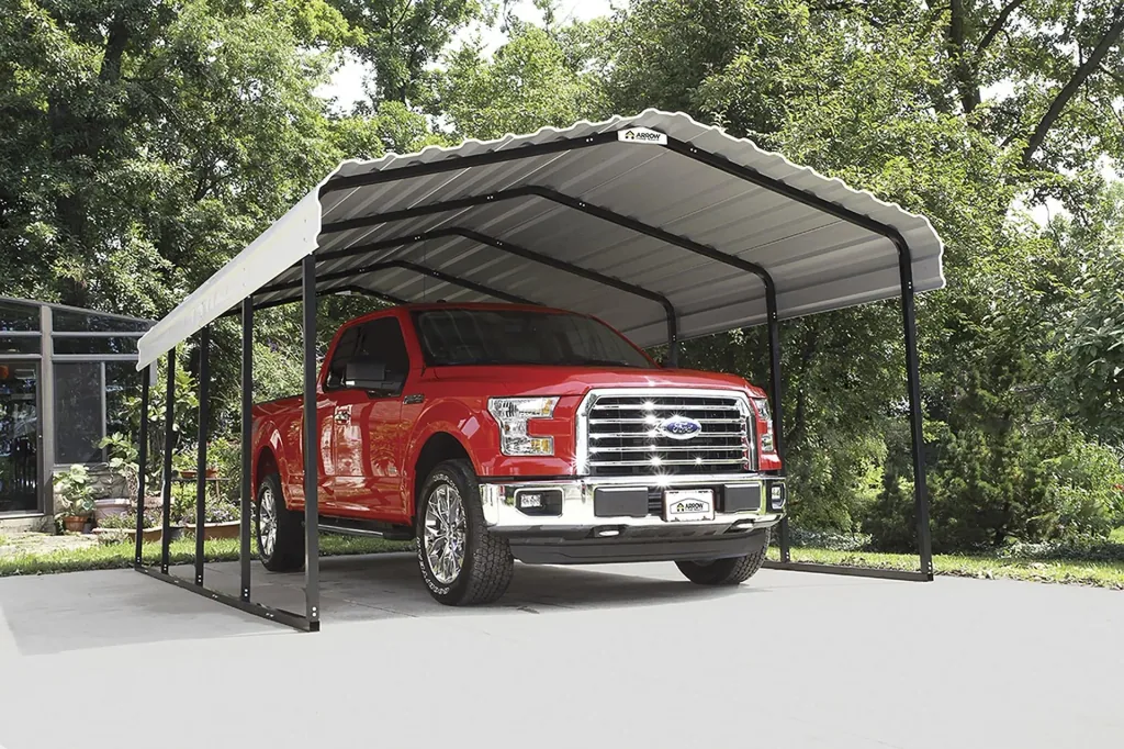 ShelterLogic Stahlcarport Neapel 370x610 cm beige/schwarz