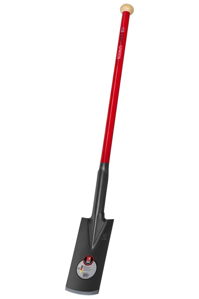 Spaten Kraftspaten, Blattstärke 5 mm, Arbeitsbreite 125 mm, pulverbeschichtet, Holzknauf, Stahlrohrstiel 92 cm