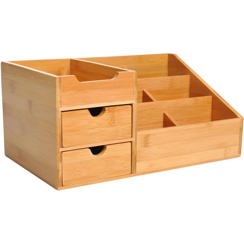 Schreibtischorganizer mit 2 Schubladen natur