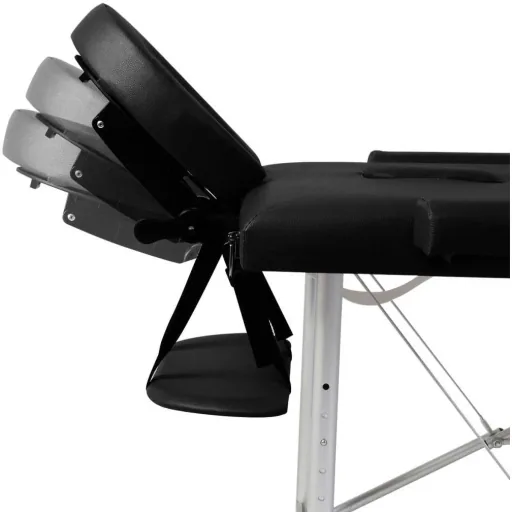 Klappbare Massageliege 3 Zonen mit Aluminiumrahmen (schwarz)