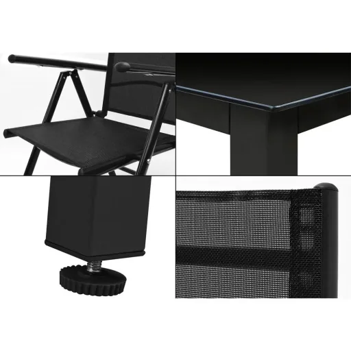 Garten-Set 9-teilig Anthrazit