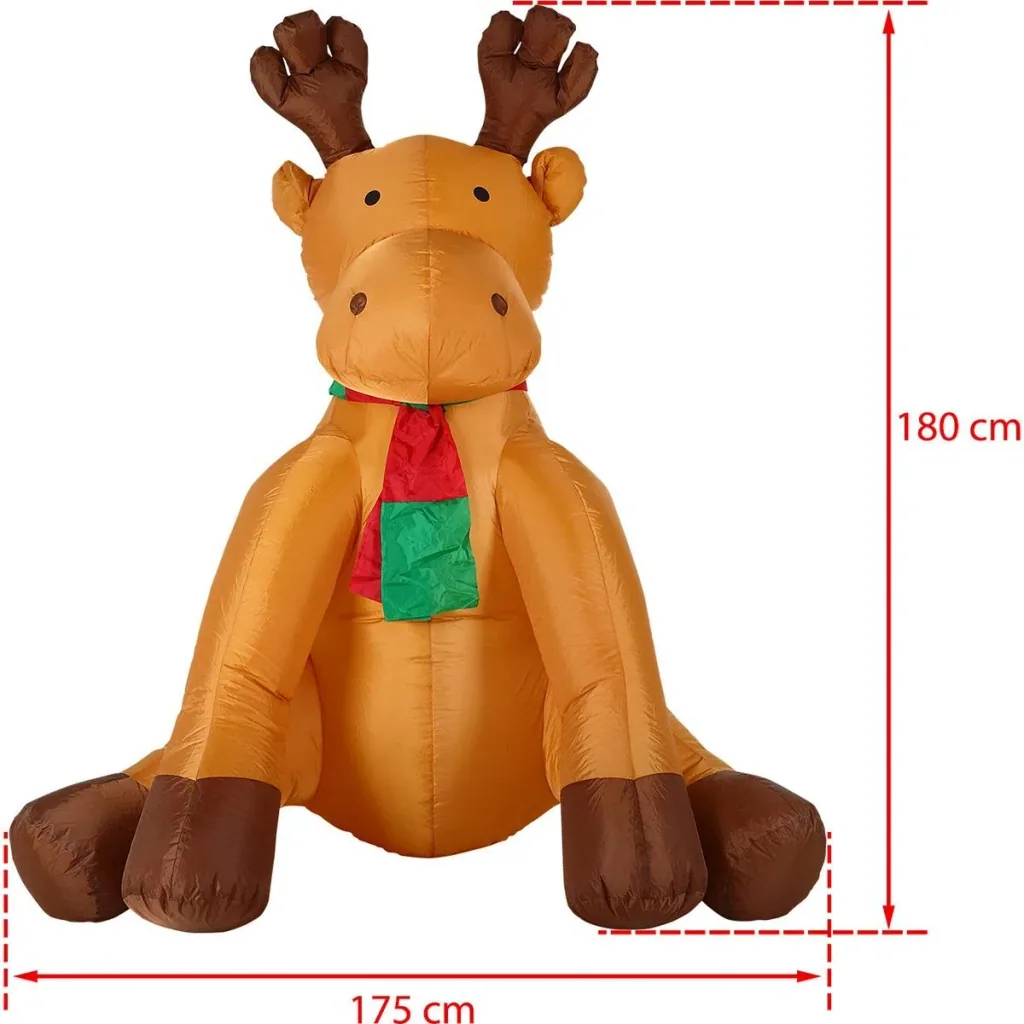 Rentier selbstaufblasend XL 180CM inklusive 6 LED Lichter