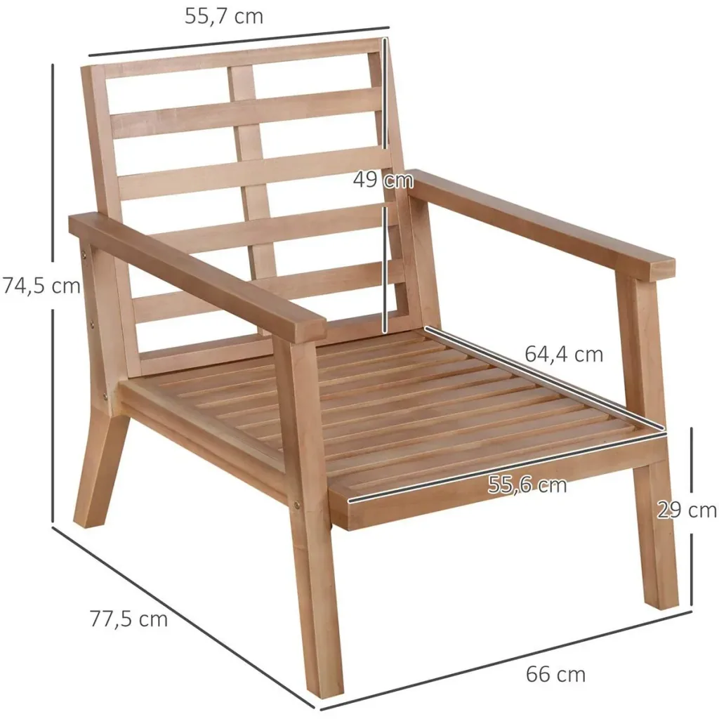 Gartenstuhl Set 2 Stück braun/beige 66 x 77,5 x 74,5 cm