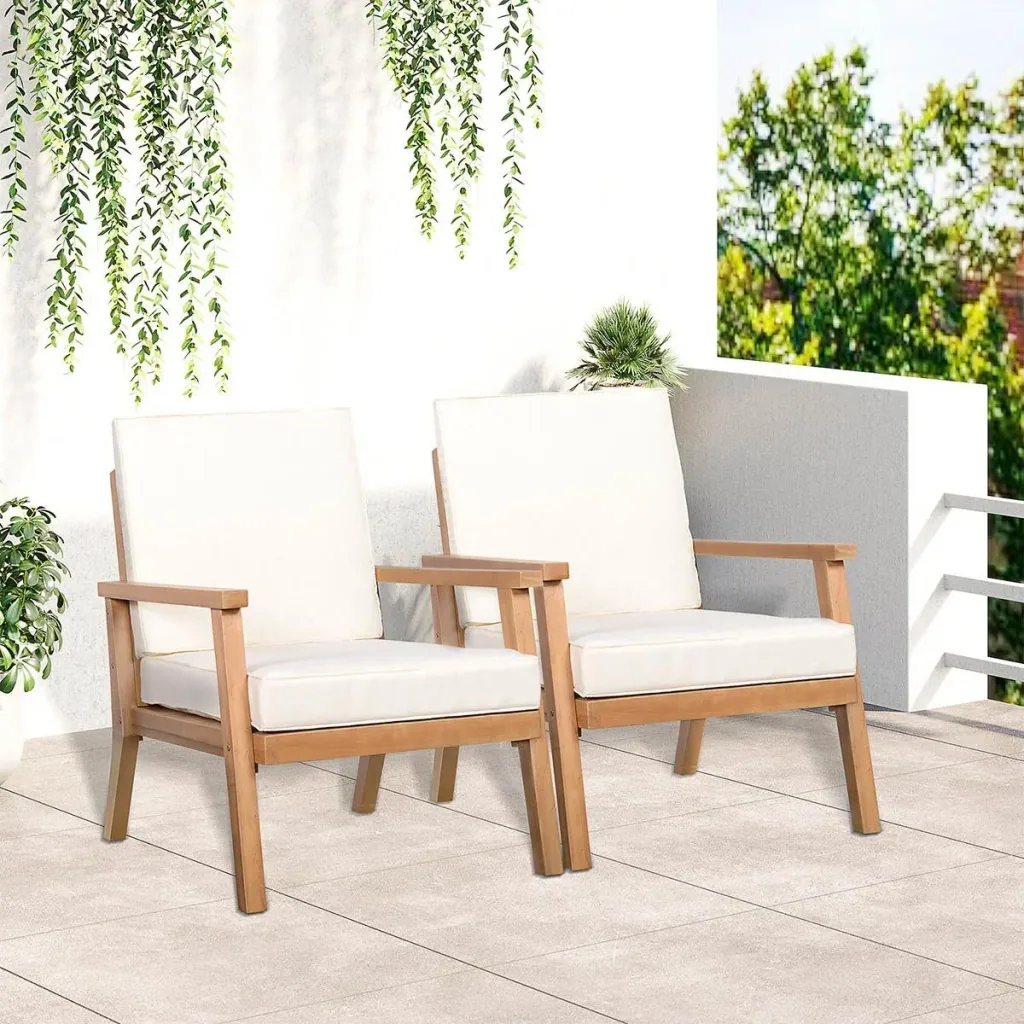 Gartenstuhl Set 2 Stück braun/beige 66 x 77,5 x 74,5 cm