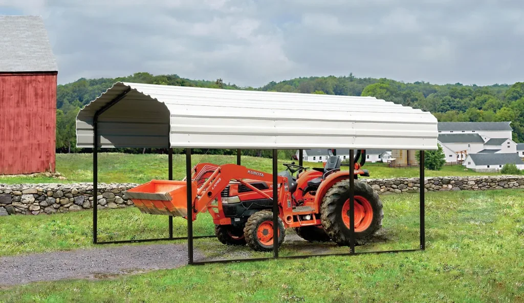 Stahlcarport und Autogarage Venedig grau/schwarz, 465x305x250 cm