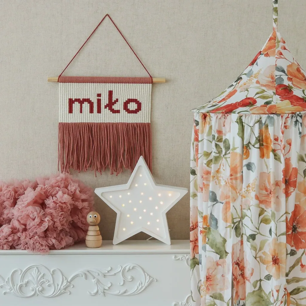 Little Lights Nachtlicht Kinder, Nachtlampe Stern - 100% Kiefernholz natur
