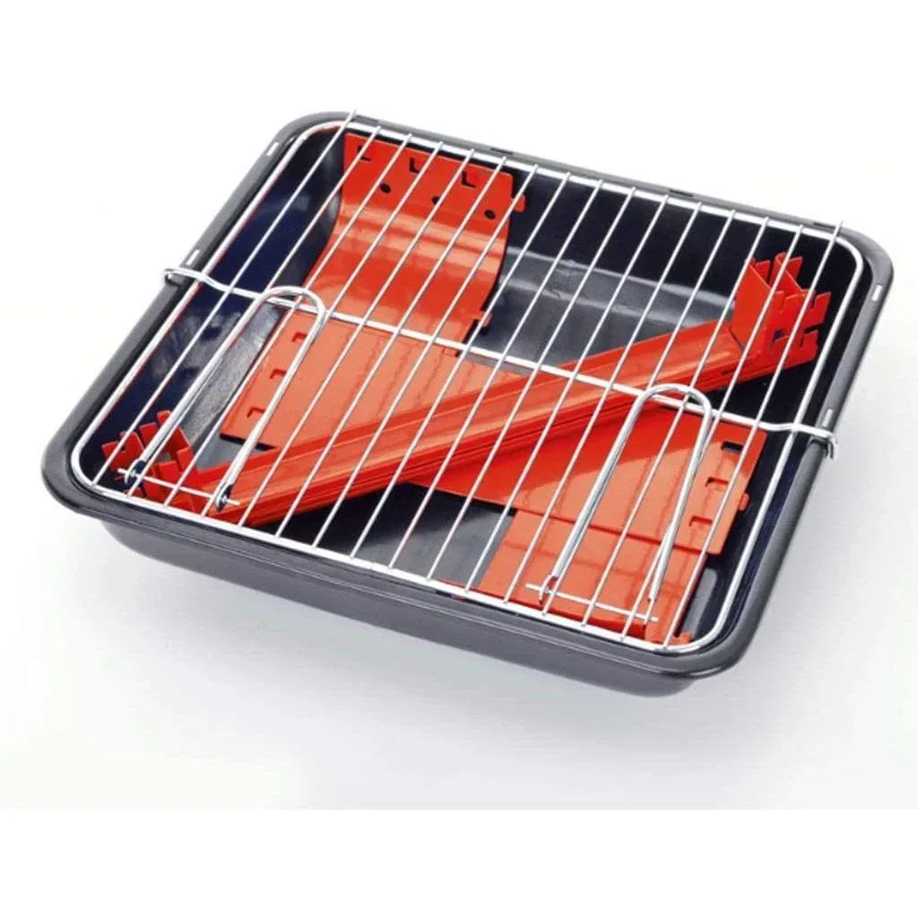 BBQ Holzkohlegrill - Grillfläche 33 x 26 cm - Rot - Kompakt
