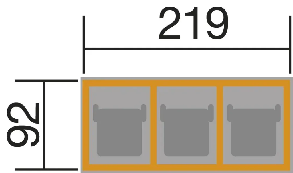 Mülltonnenbox für 3 Tonnen a 240 L, honigbraun imprägniert
