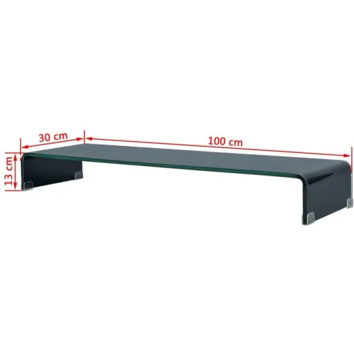 TV-Schrank/Monitorständer schwarz 100x30x13 cm Glas