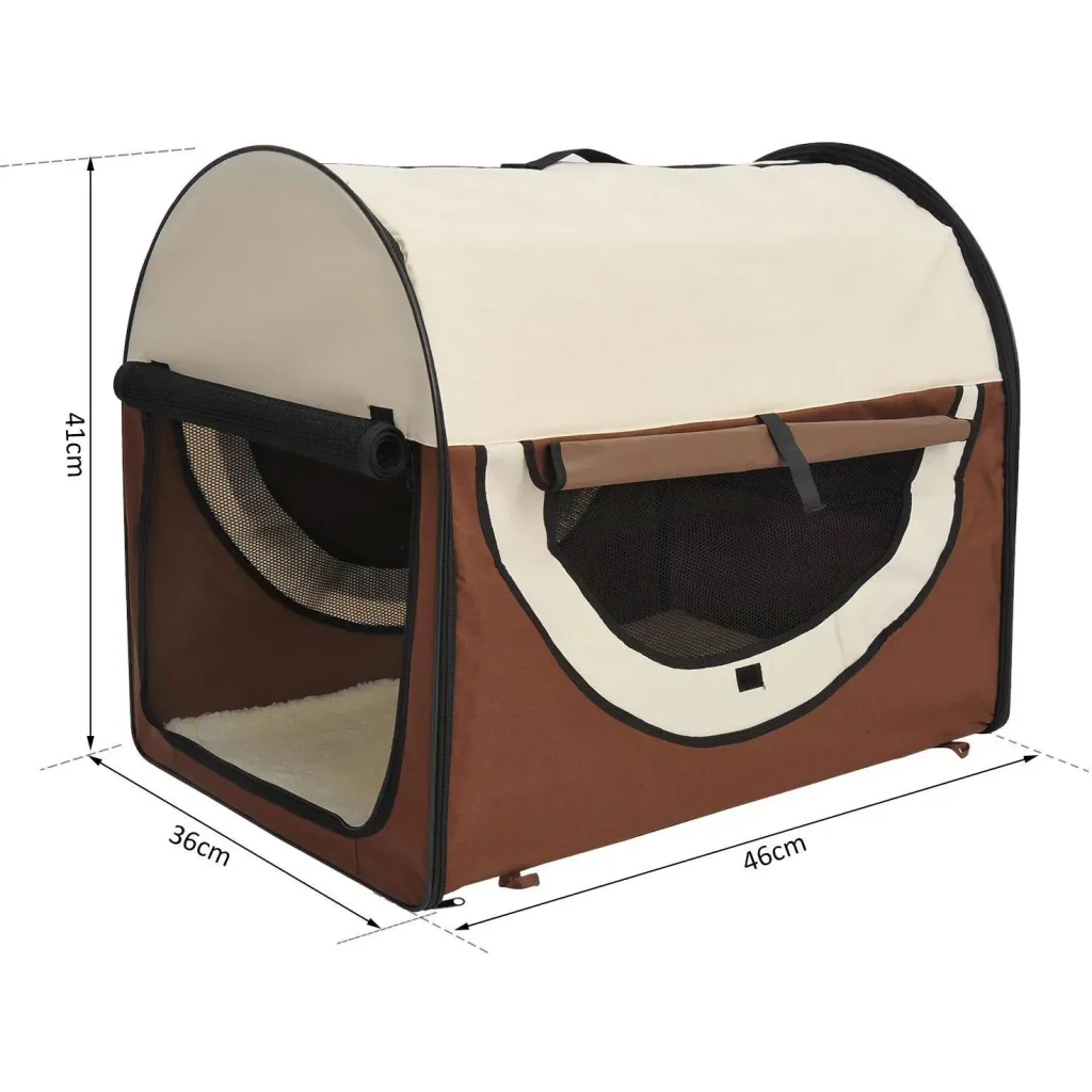 Hundetransportbox, faltbar, Größe S - 46x36x41 cm, kaffeebraun-creme