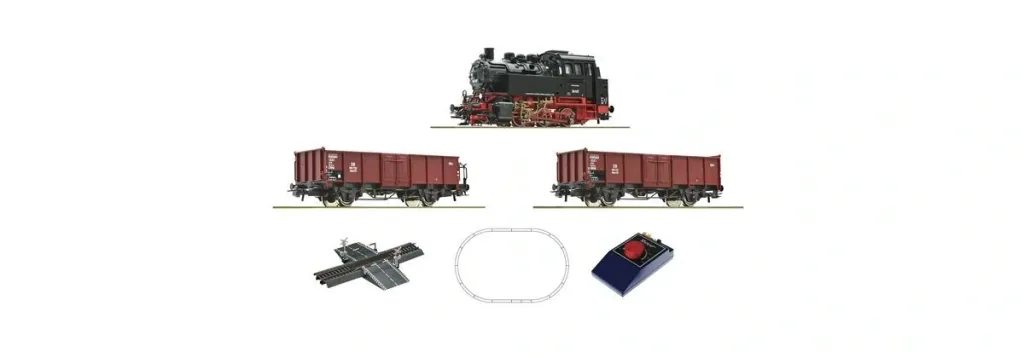 Analog Start Set: Dampflokomotive Baureihe 80 mit einem Güterzug der Deutschen Bundesbahn