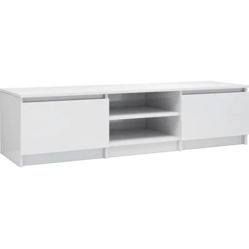 TV-Schrank 140x40x35,5 cm Spanplatte Hochglanz weiß