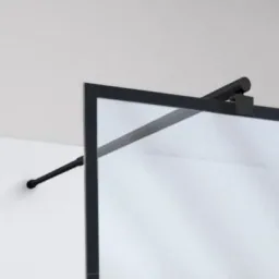 Duschwand in modernem Design 90 x 195 cm - Glasdusche mit matt schwarzen Wandprofil