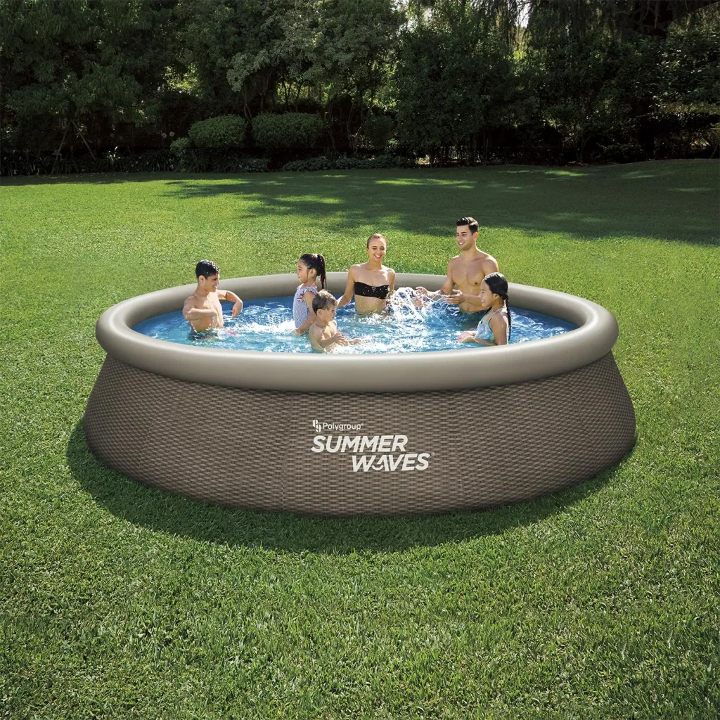 Rundpool Ø396 x 84 cm rattan braun