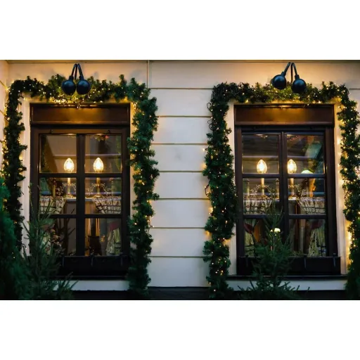 Girlande Weihnachtskranz 10m mit 200 LED's für innen/außen