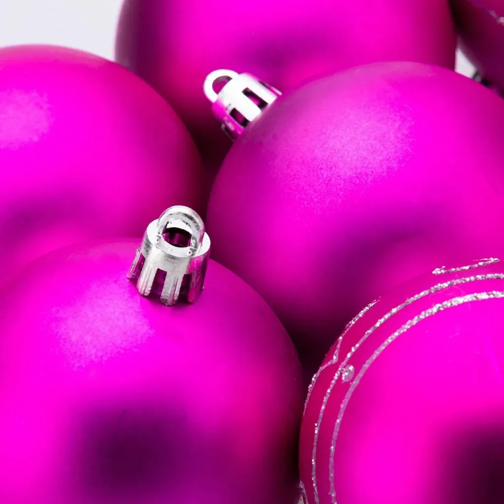 Weihnachtskugeln 24 Stück Rosa - Durchmesser 6cm