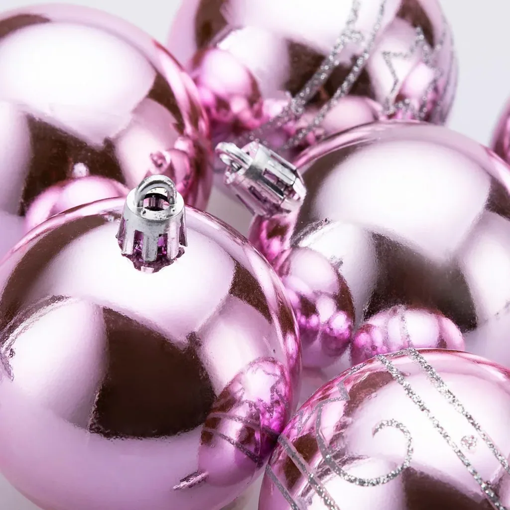 Weihnachtskugeln 24 Stück Rosa - Durchmesser 6cm