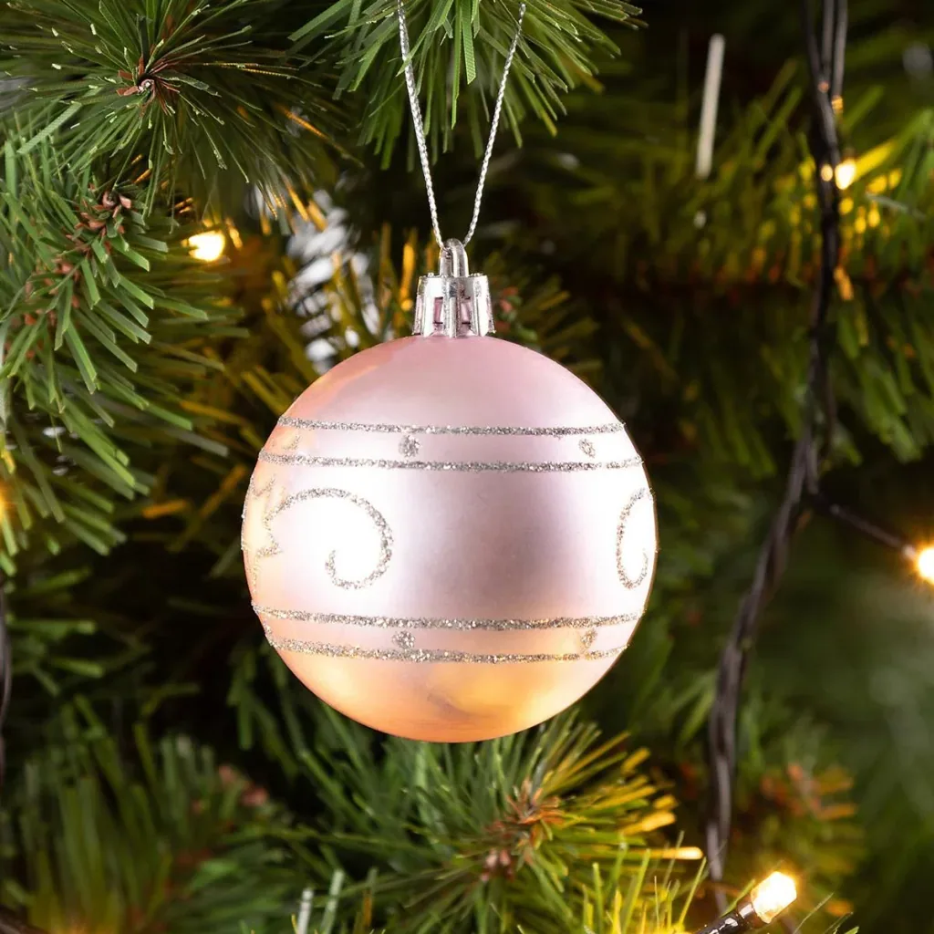 Weihnachtskugeln 24 Stück Rosa - Durchmesser 6cm