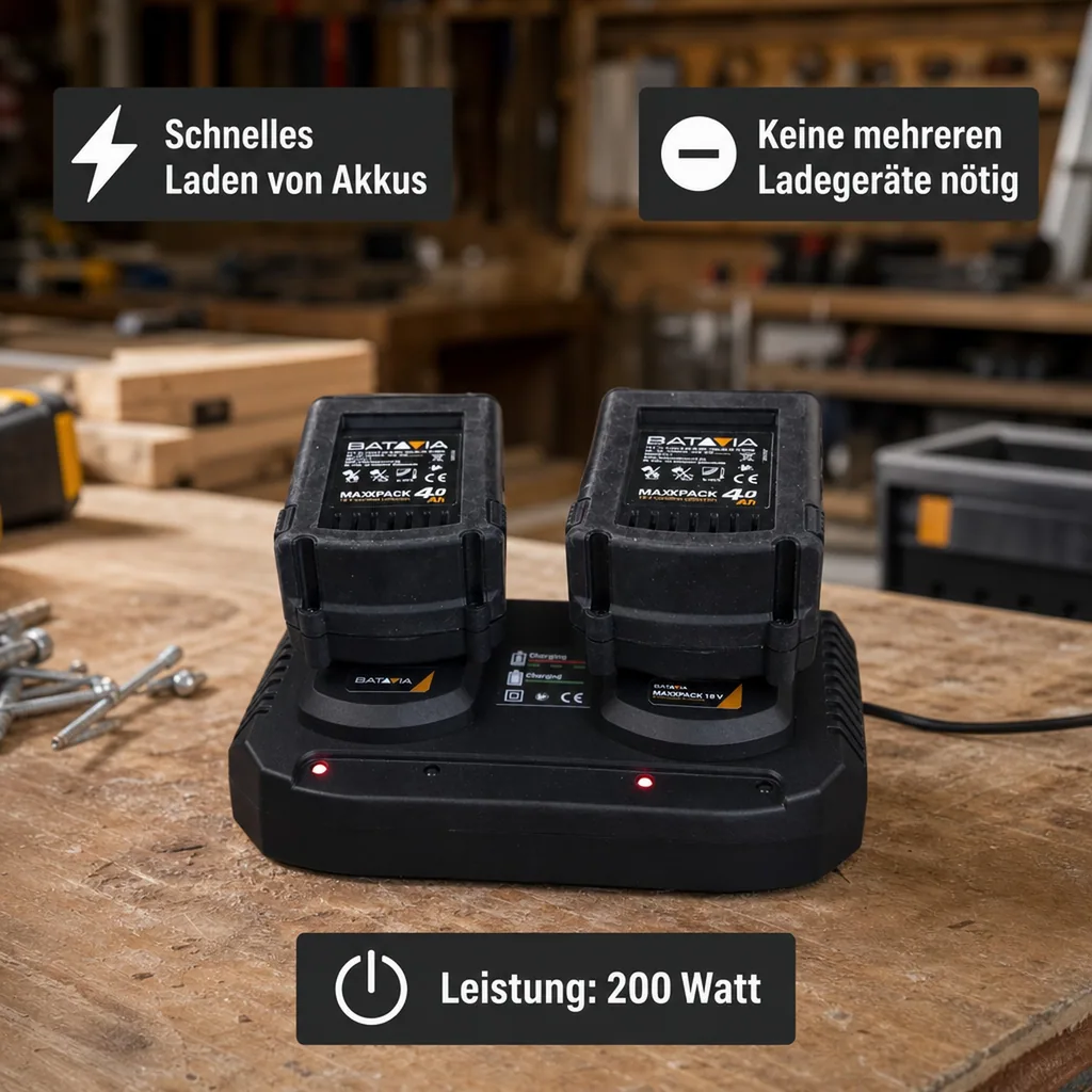 Maxxpack 18V Doppel-Ladegerät 2 x 3,5Ah