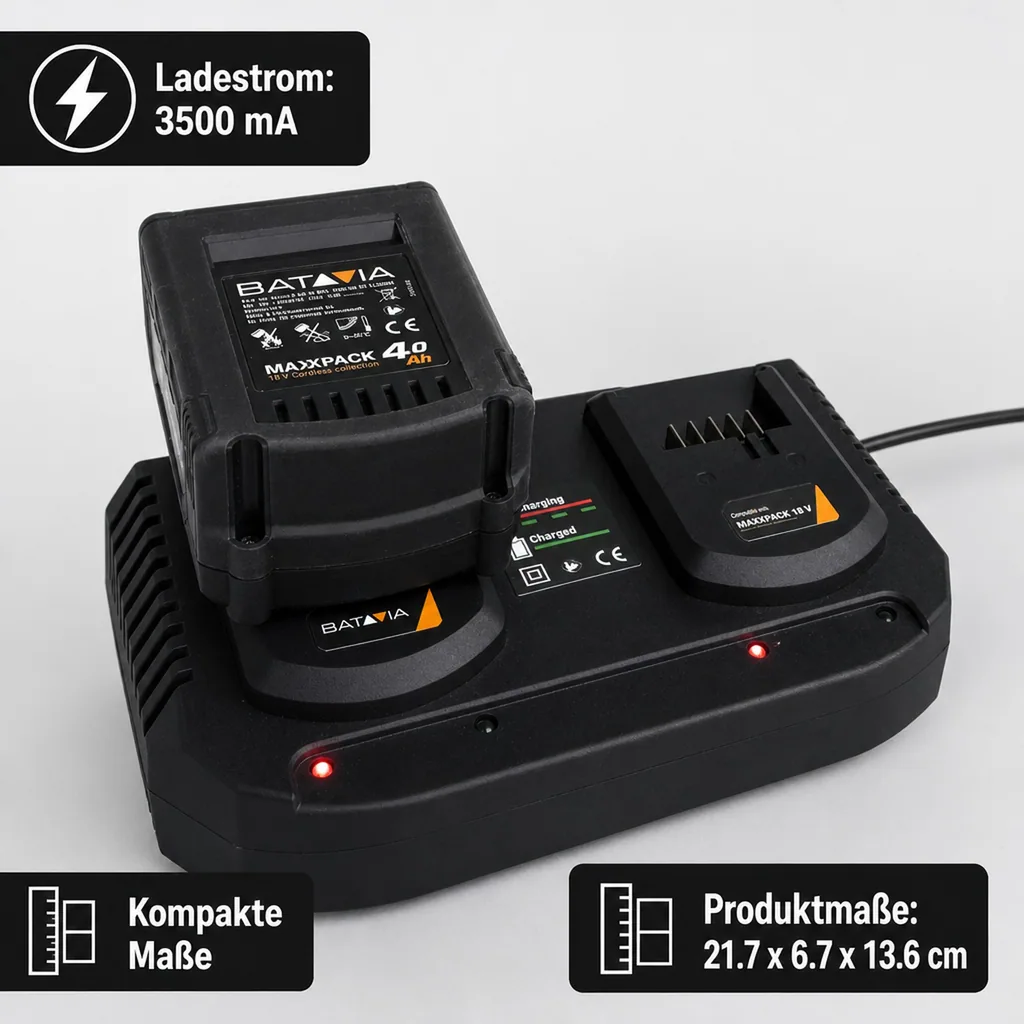 Maxxpack 18V Doppel-Ladegerät 2 x 3,5Ah