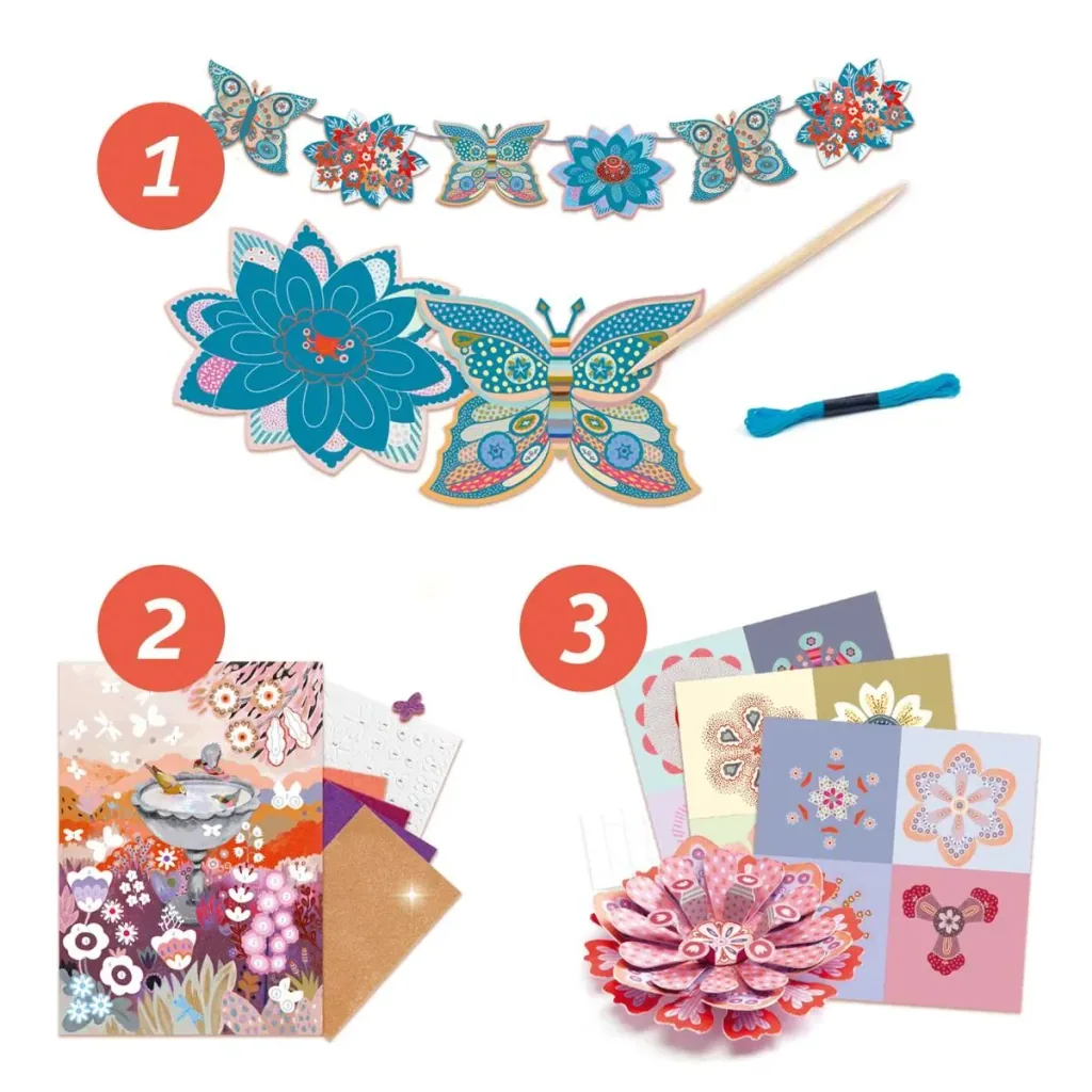 Djeco Bastelset, Kreativitätsset, Multi Activity Kit - Blumengarten