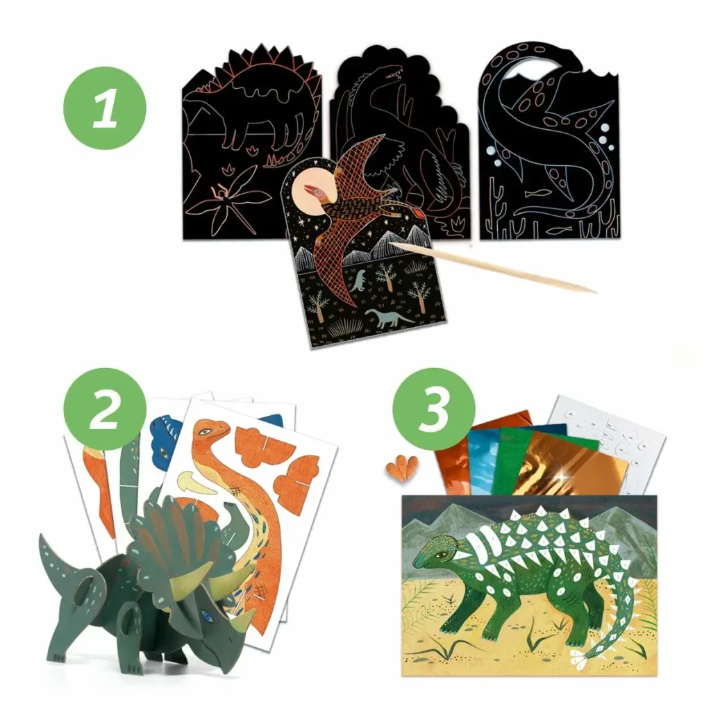Djeco Bastelset, Kreativitätsset, Multi Activity Kit - Dinosaurier